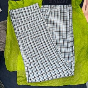 Old Navy Men's Checkered Lounge Pants - Blue and White